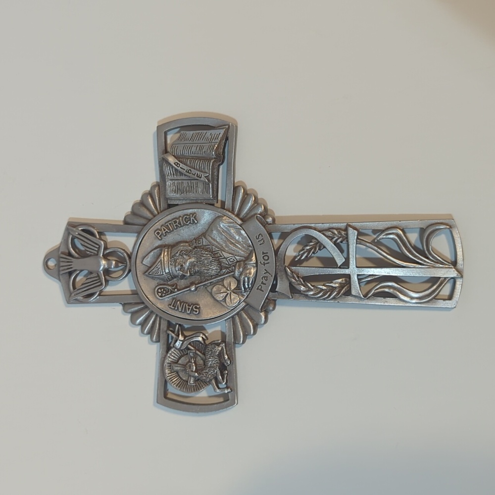 JCC Fine Pewter 2002 Cross Saint Patrick Pray For Us